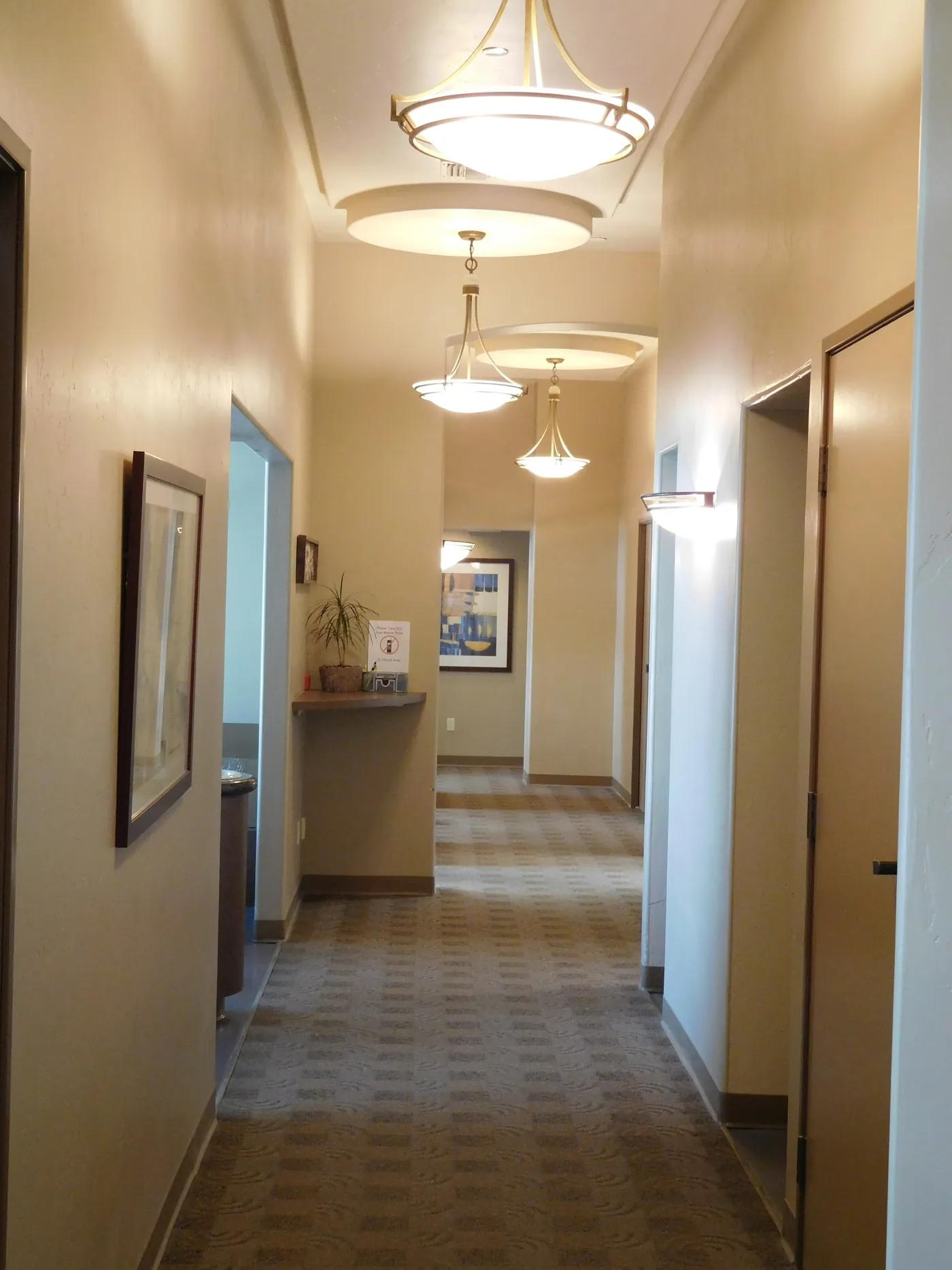 The hallway to the treatment rooms at Golden Triangle Dentistry